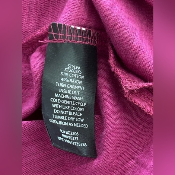 Social Standard by Sanctuary Dylan Scoop Neck Long Sleeve Tee Magenta Pink XL - Picture 14 of 14